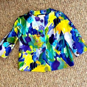 Kate Spade silk jacket, size 4, abstract floral print